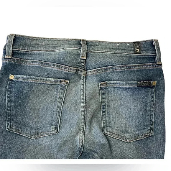 7 FOR ALL MANKIND Luxe Vintage High Waist Ankle Skinny Jean Silver Stripe 29/8 - Picture 14 of 15